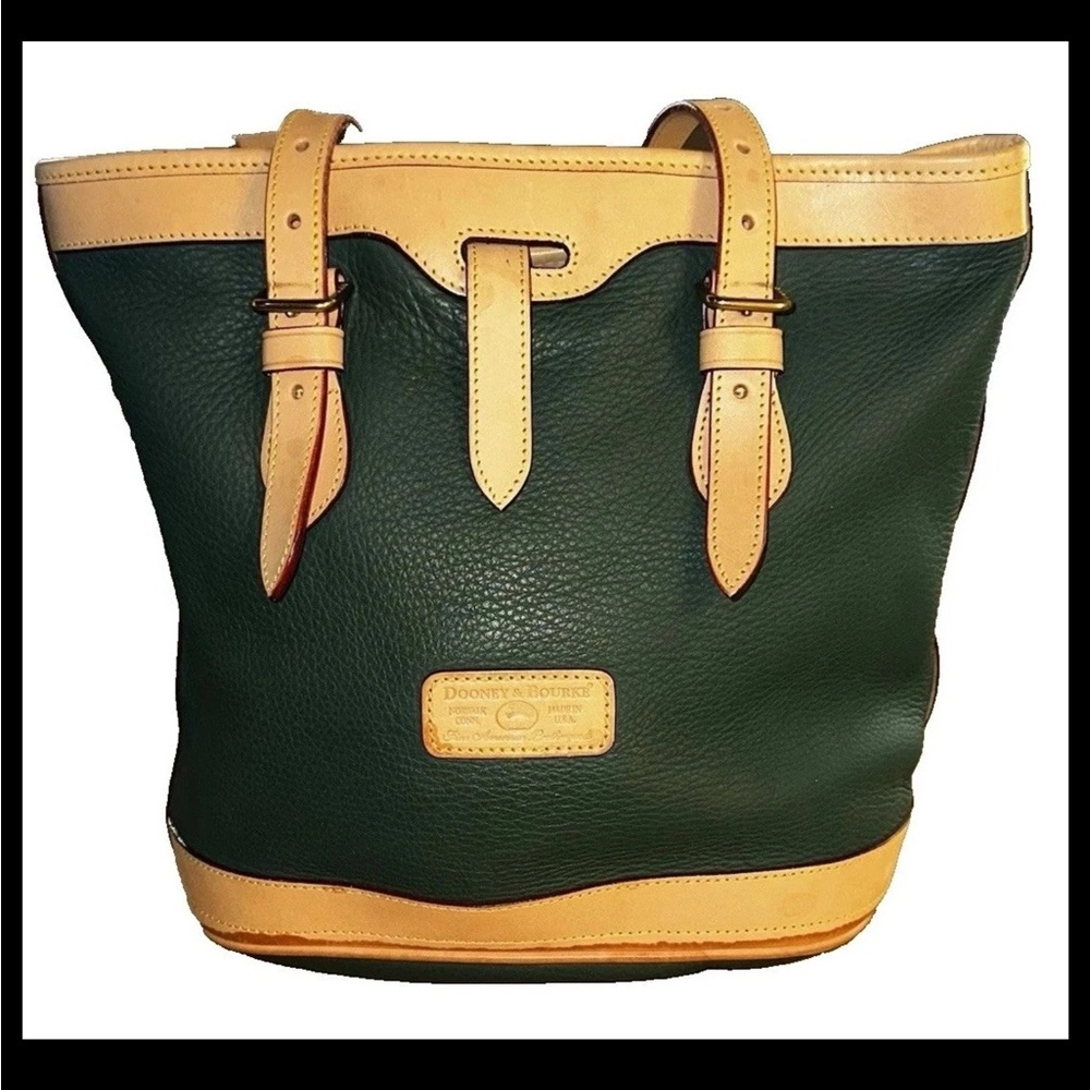 Dooney & Bourke Forest Green and Tan Tote